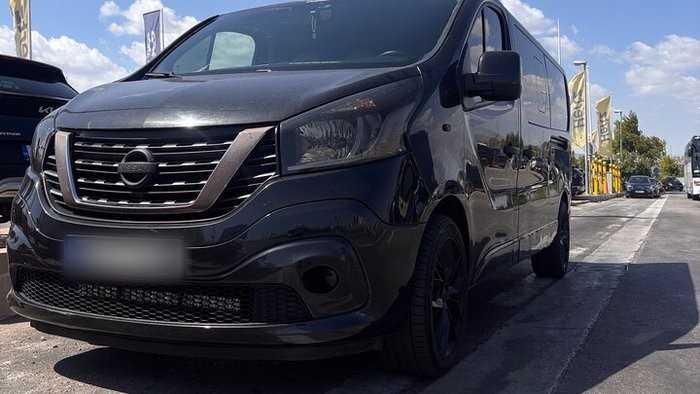 The black Nissan NV300 used for AthensDayTrip transfers